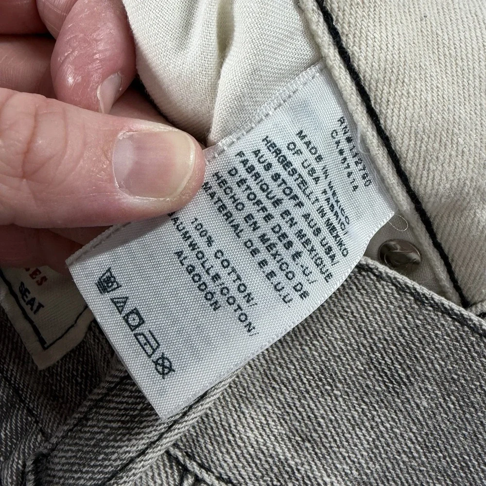 True Religion Handpicked Straight Jeans Mens 28 Gray Acid Wash Back Flap Ombre